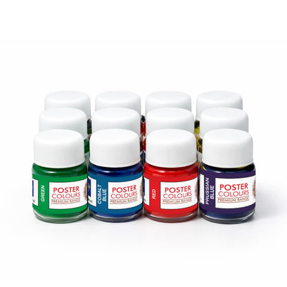 12 Colour Poster Paint Set 10ml Each