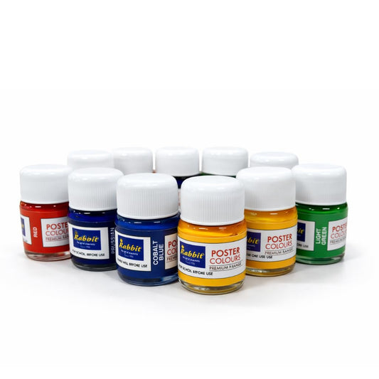 12 Colour Poster Paint Set 10ml Each
