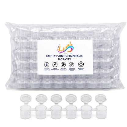 Artiggle Empty Paint Chain Pack 6 Cavity (Pack of 80)| Refillable Paint Pot