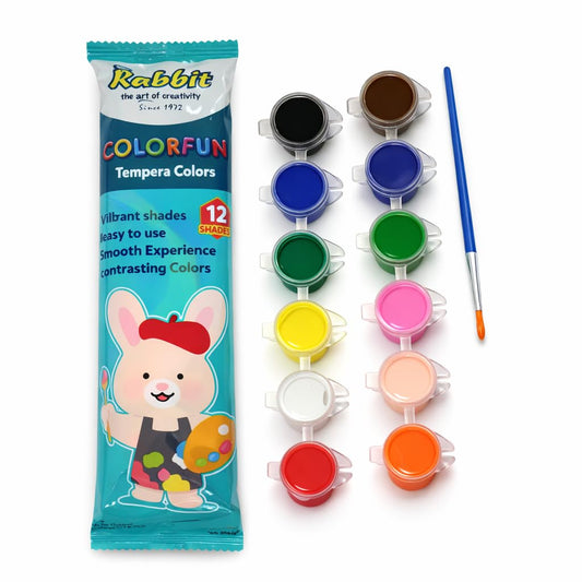 Tempera Paint Set 12 Colours 36ml Each