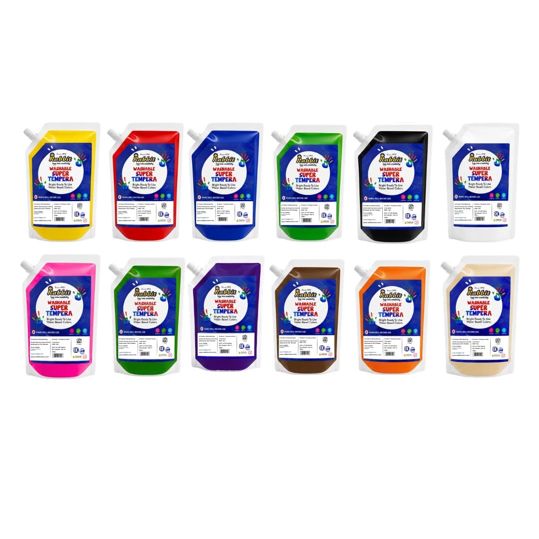 Artiggle Primary & Secondary Tempera 150ml Pouch Set | Non-toxic