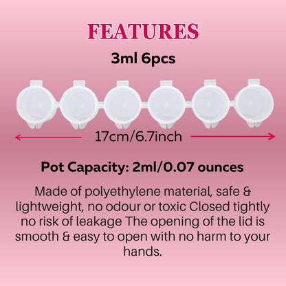 Artiggle Empty Paint Chain Pack 6 Cavity (Pack of 80)| Refillable Paint Pot