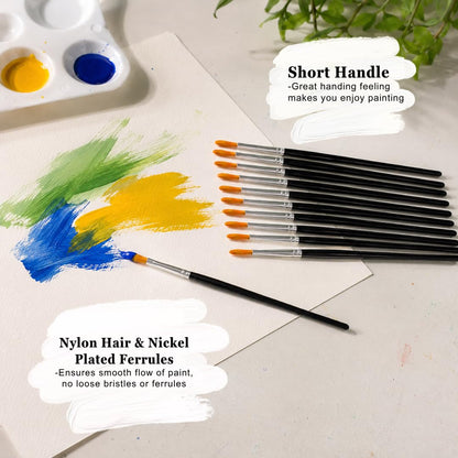 Primary Tempera Paint Set 150ml * 6 + 480 Empty PaintPot & 80 Paint Brushes