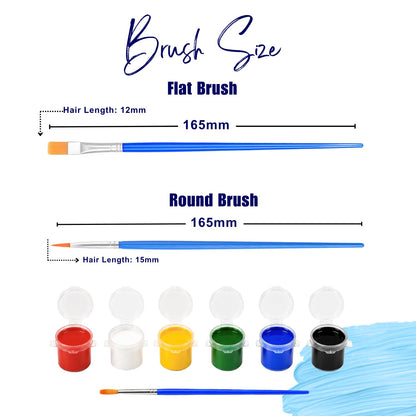 Artiggle Round Paint Brushes Bulk Pack of 150 | Assorted Colors