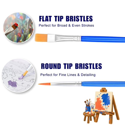 Artiggle Flat Paint Brushes Bulk Pack of 100 | Painting Brush for Painting