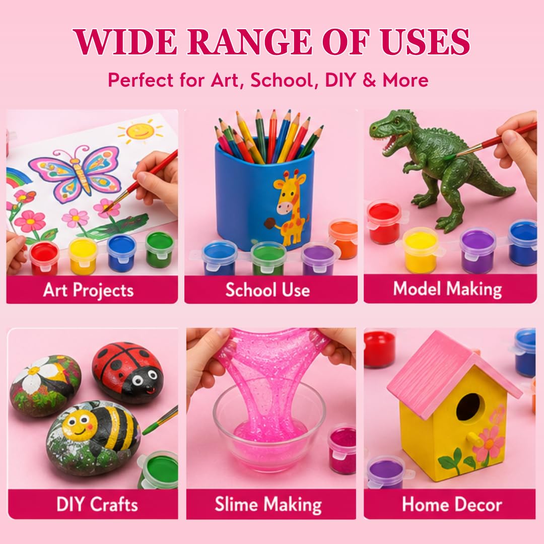 Artiggle Empty Paint Chain Pack 6 Cavity (Pack of 80)| Refillable Paint Pot