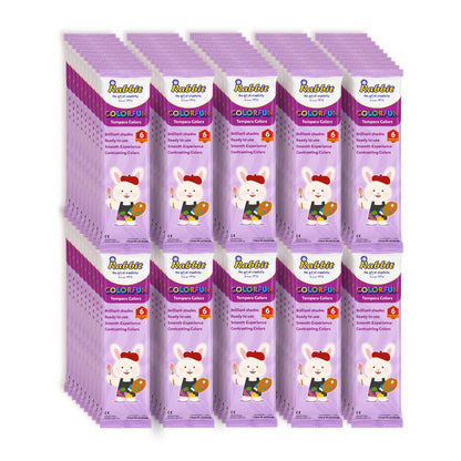 Pack of 100 Chainpack filled with primary colours | 6 Colours 18ml + Brush