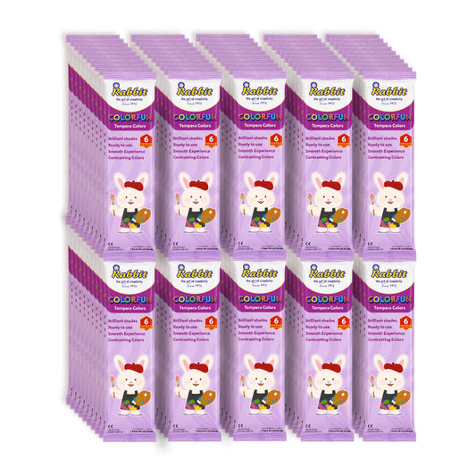 Pack of 100 Chainpack filled with primary colours | 6 Colours 18ml + Brush