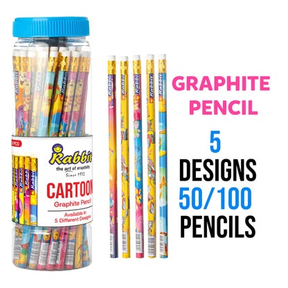 Cartoon Picture Pencils Set of 50 in Jar