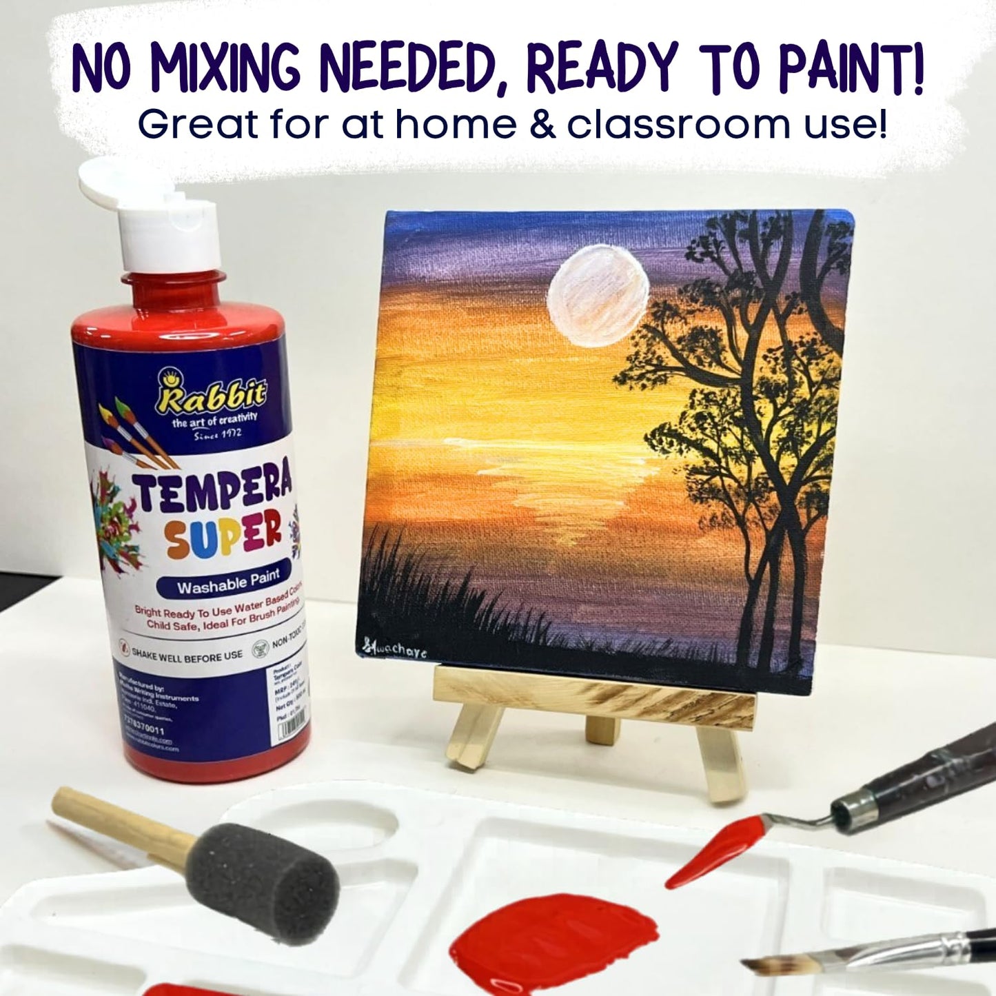 Tempera 500ml Primary Set,6 Colours
