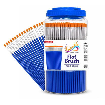 Artiggle Flat Paint Brushes Bulk Pack of 200 | Painting Brush for Tempera