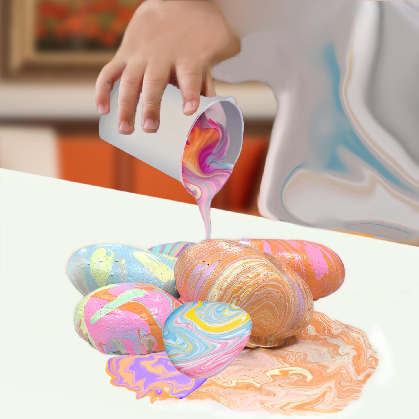 Fluid Rock Art Kit | DIY Fluid Pour Painting Kit