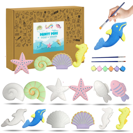 PaintyPOPs DIY Mould Ceramic Painting Kit (Ocean Buddies Edition)