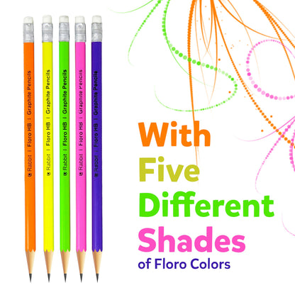 Floro Graphite Hb Pencil , Extra Dark Pencils -Pack Of 100