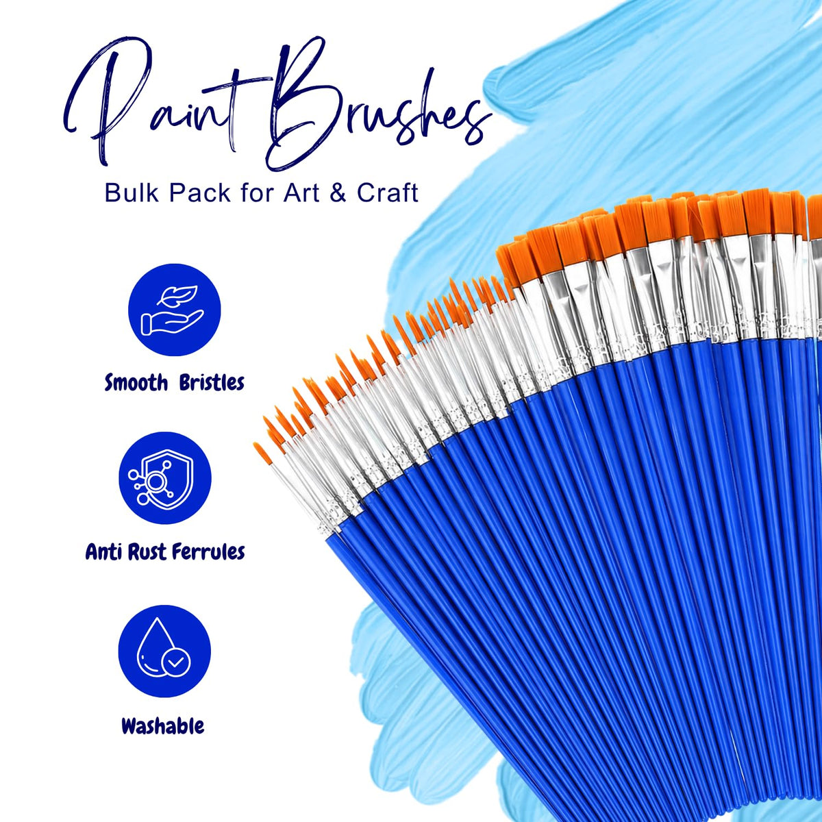 Round Paint Brushes Bulk Pack of 300 | Painting Brush for Tempera