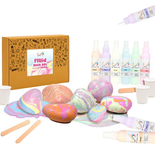 Fluid Rock Art Kit | DIY Fluid Pour Painting Kit