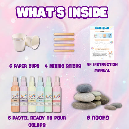 Fluid Rock Art Kit | DIY Fluid Pour Painting Kit