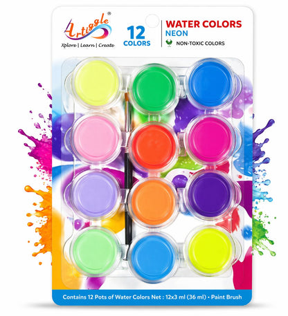 Neon Watercolours,(12 shades-3ml Each)