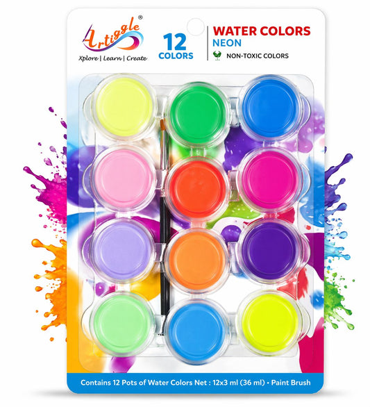 Neon Watercolours,(12 shades-3ml Each)