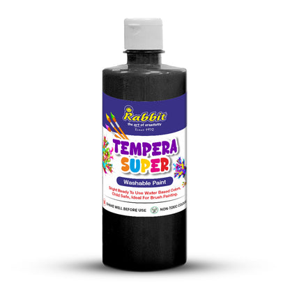 black primary tempera colours