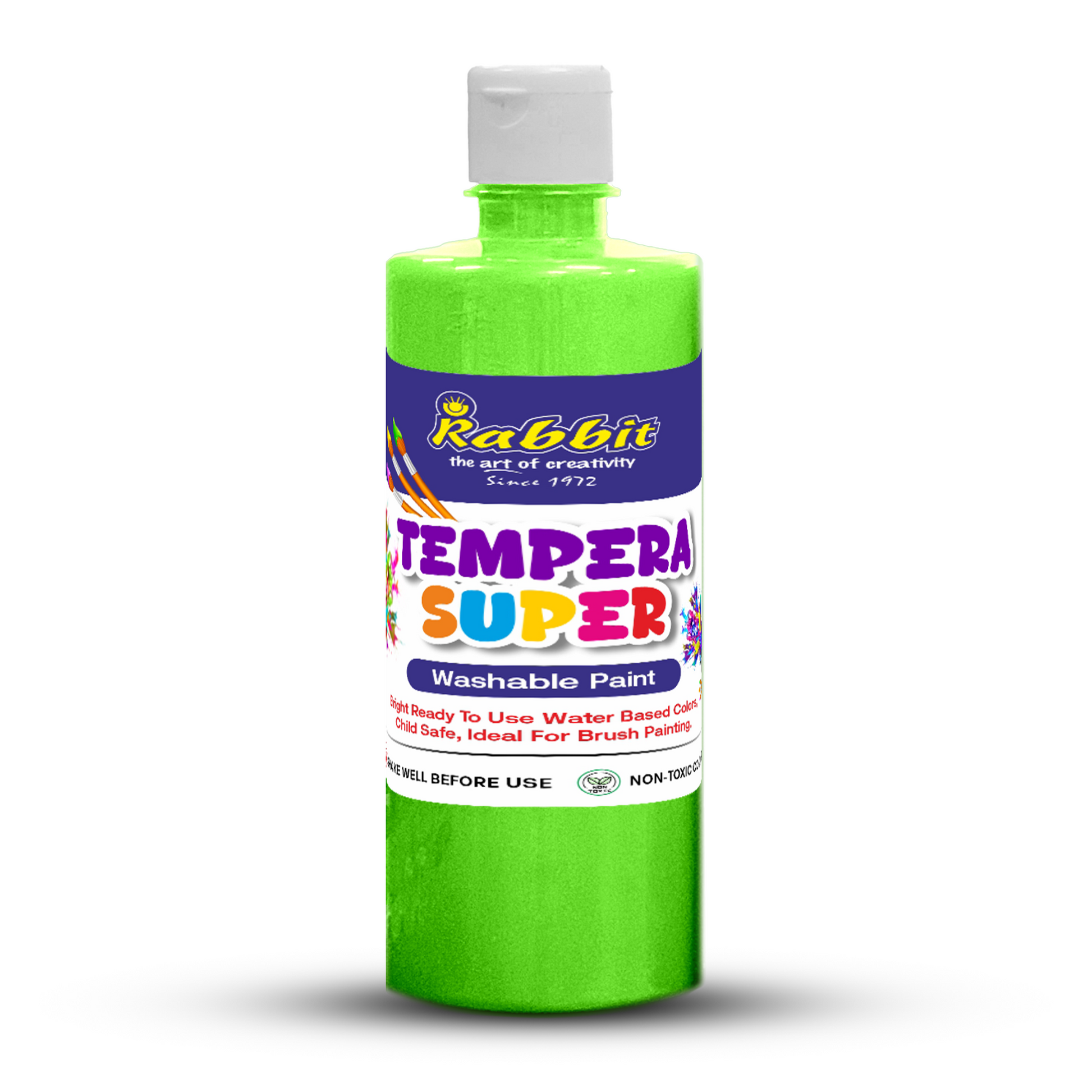 green neon tempera colours