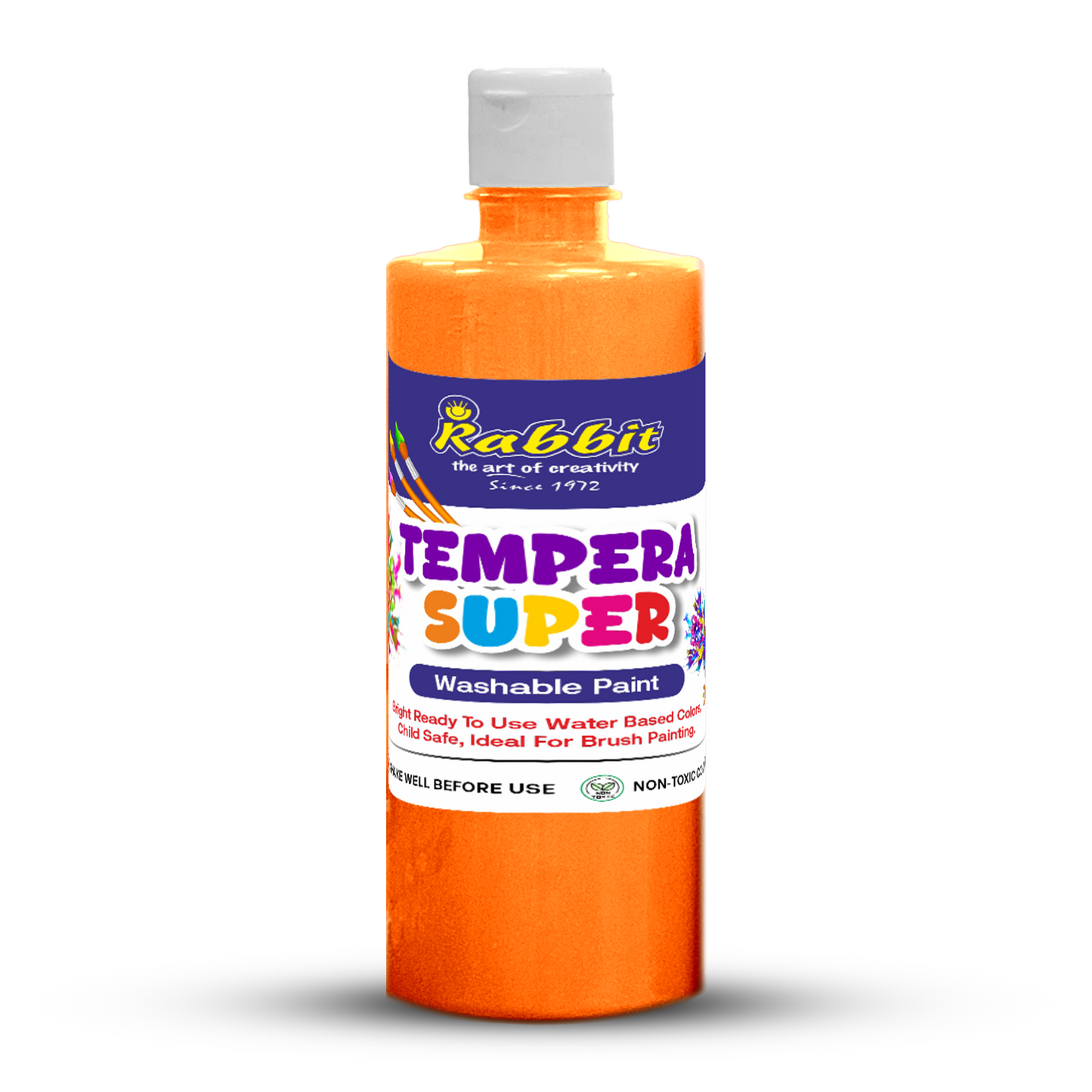 orange neon tempera colours