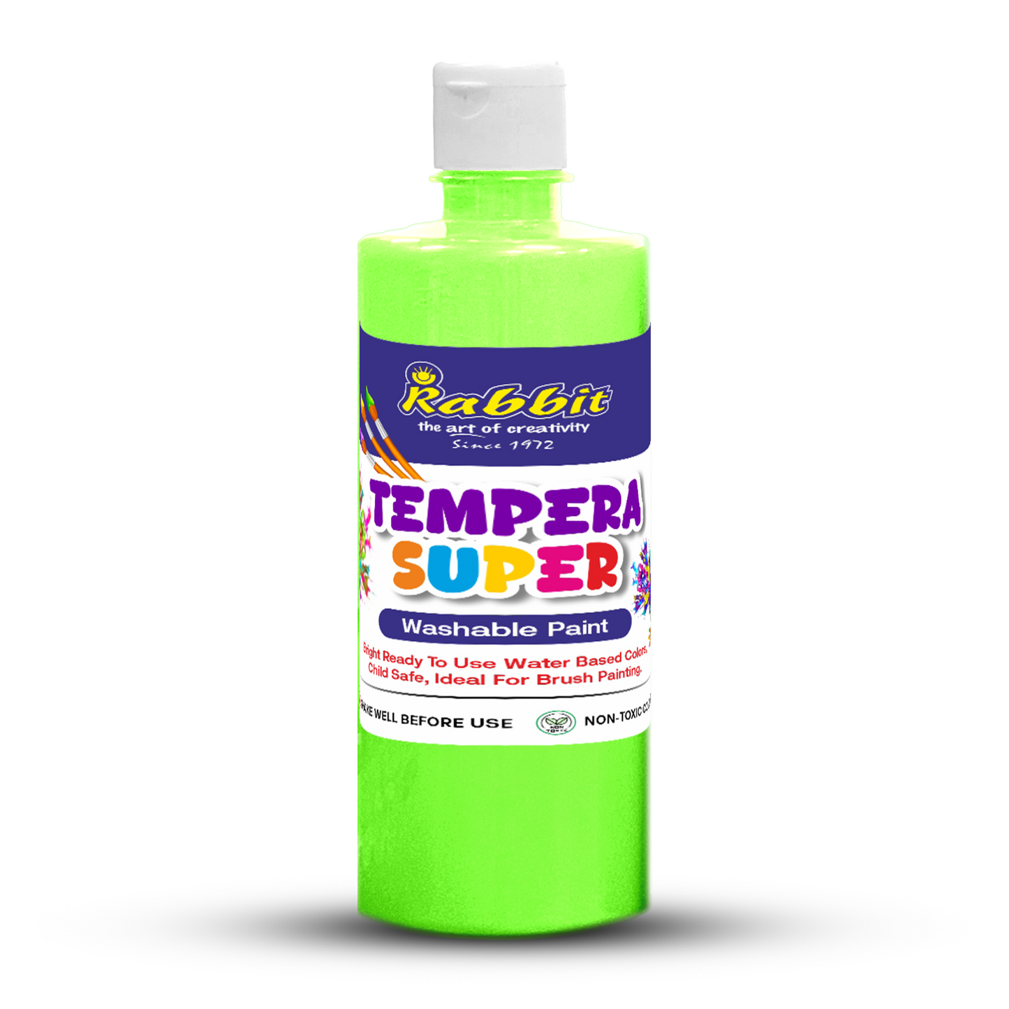 green neon tempera colours