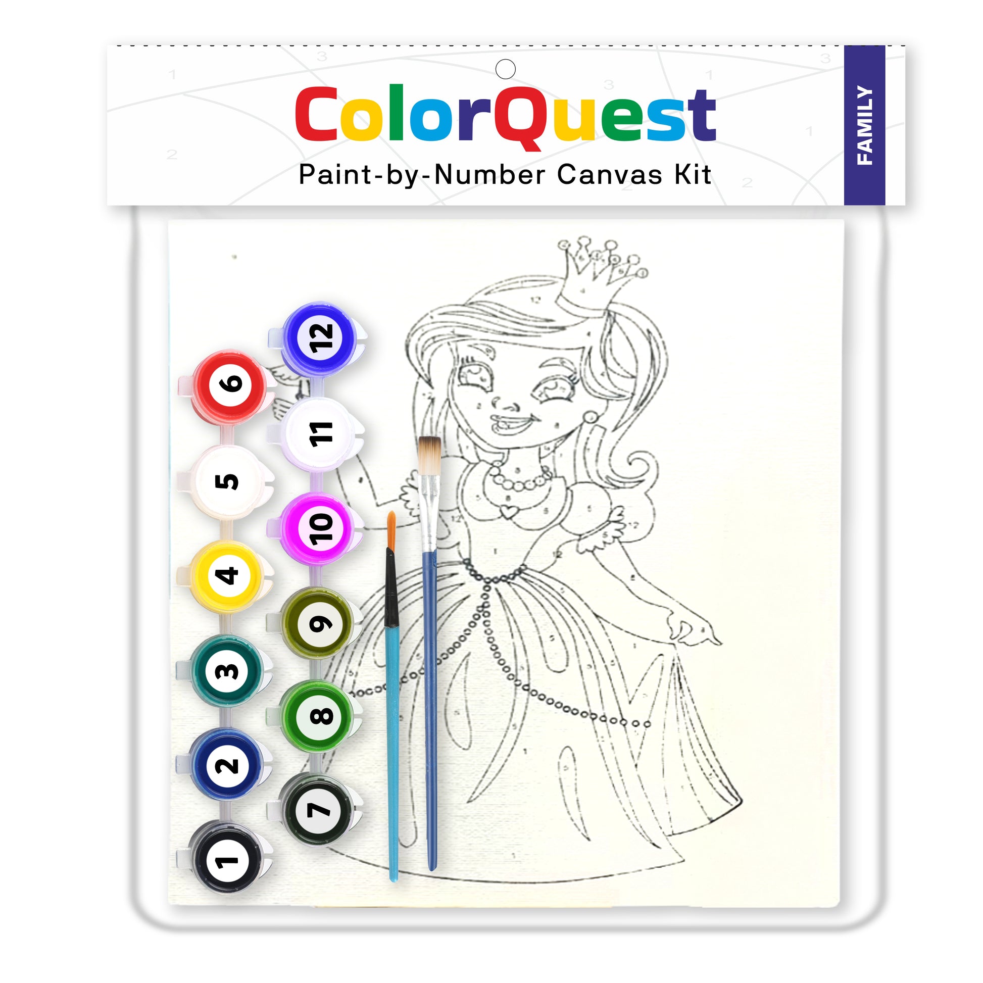 paint by number canvas kit family pack