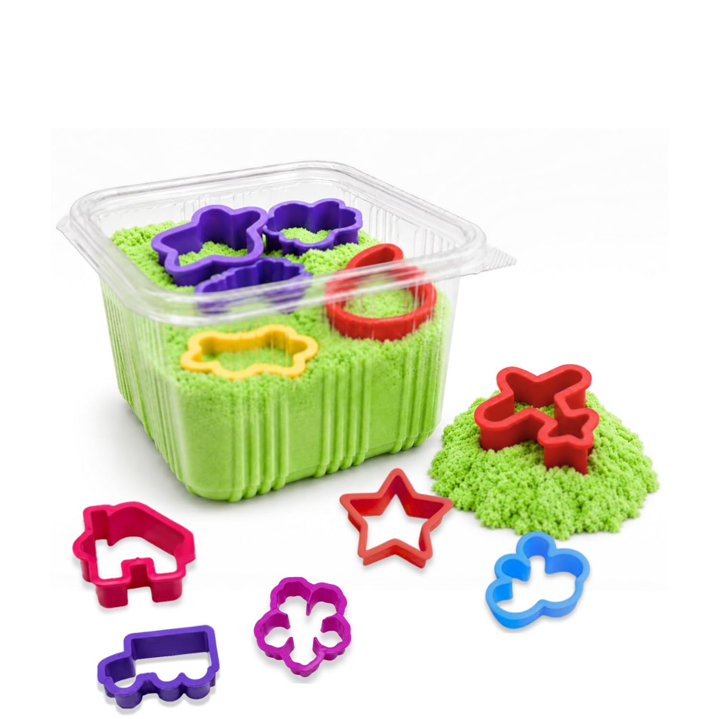 4 Pack of 450 Grams Box Pack Wonder Sand|Kinetic Magic Space Sand (Green,Blue,Orange,Pink)