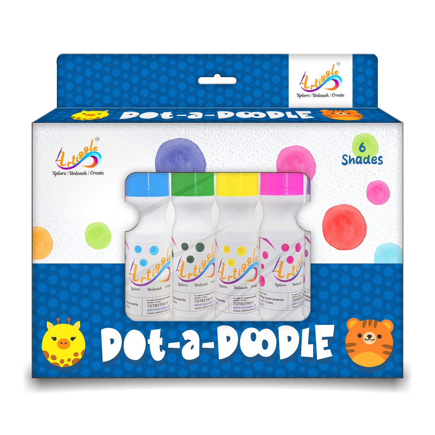 6 shades dot a doodle paint kit