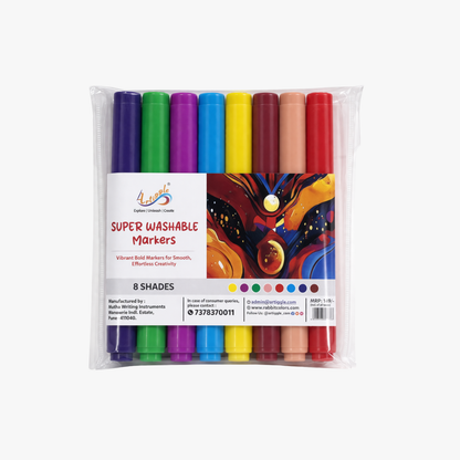 Water Based Bold Acrylic Marker Pens – Pack of 8 Bold Tip