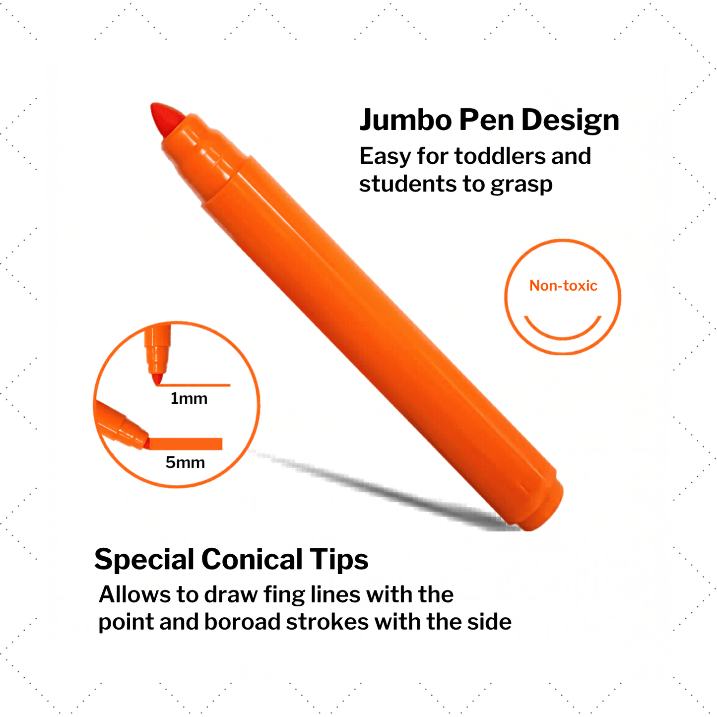 Water Based Bold Acrylic Marker Pens – Pack of 8 Bold Tip