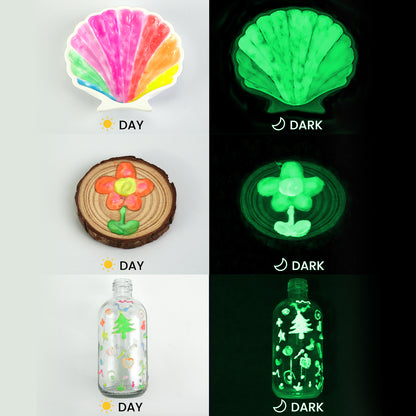 Acrylic Glow in Dark Colours | 6 Colours x 20 ml | Artiggle